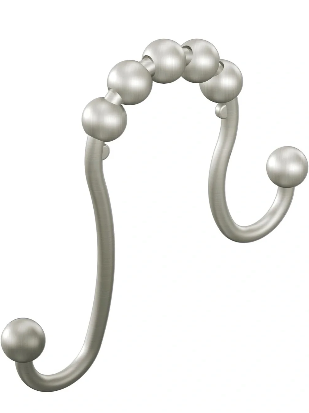Moen Brushed Nickel Shower Curtain Rings With Double Hooks